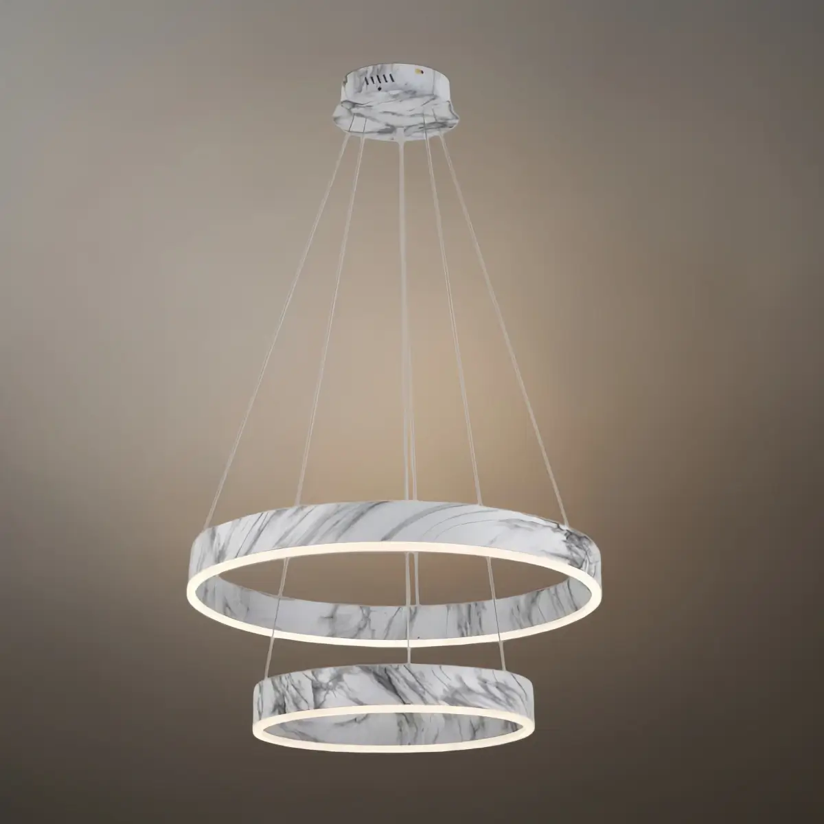 Contemporary Tiered Circular Chandelier -- Marble